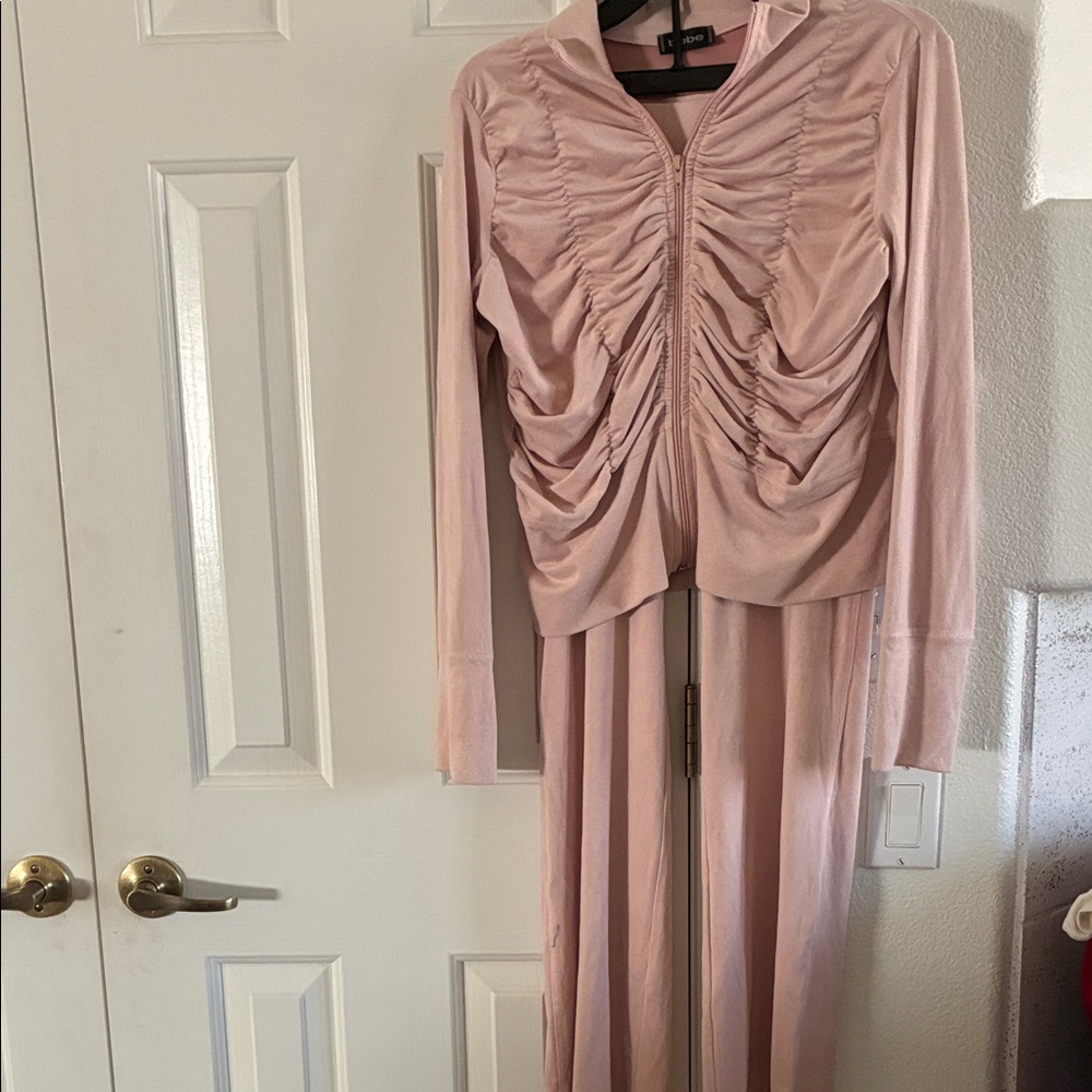 Bebe Soft Pink Jogger Top and pants Set